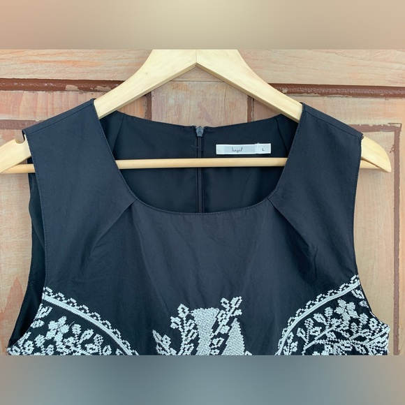 Hazel | black shift dress | embroidered pattern | sz L | NWOT - Picture 3 of 6